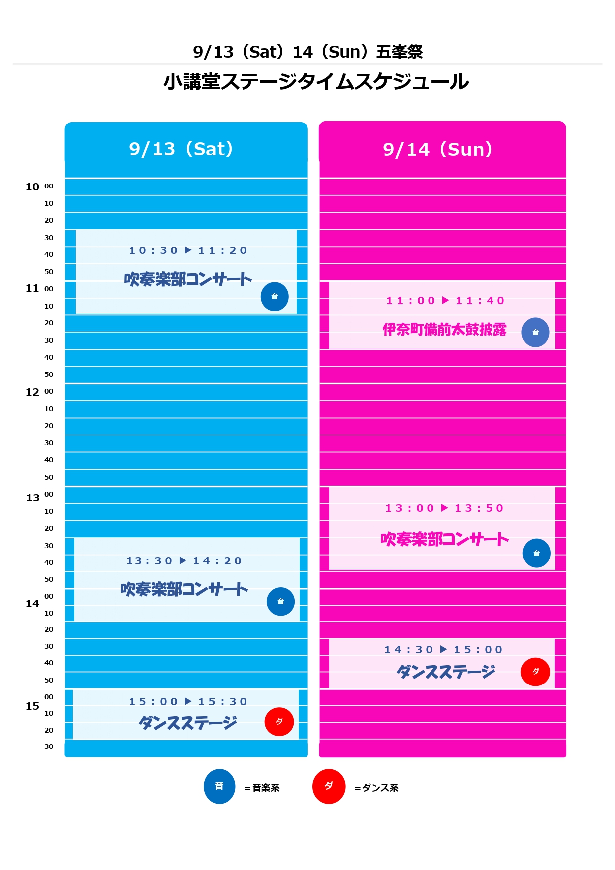 ステージタイムスケジュール